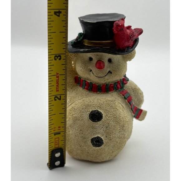 Vintge Snowman Figurine with Surprise Christmas Scene in Belly Mouse Tree - Picture 4 of 10